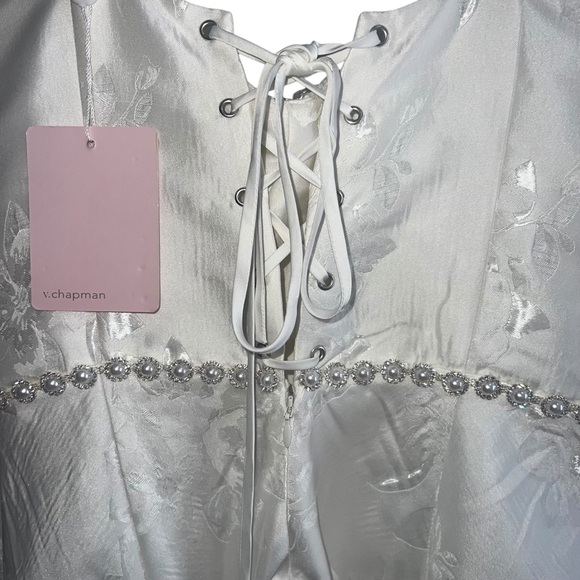 NEW NWT V. Chapman Cora Midi Dress In White Baroque Floral - Picture 8 of 11